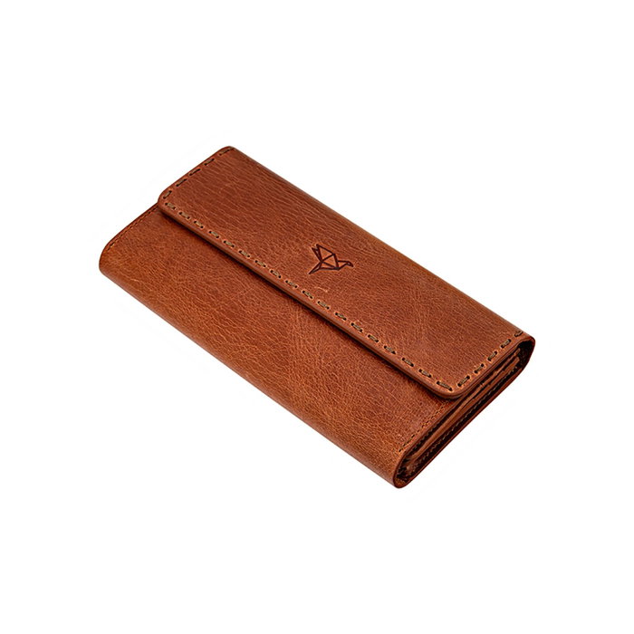 Zoozie Bags Cartera de Mujer Tostada en Piel Auténtica 100%, Elegante y Duradera, Perfecta para Uso Diario